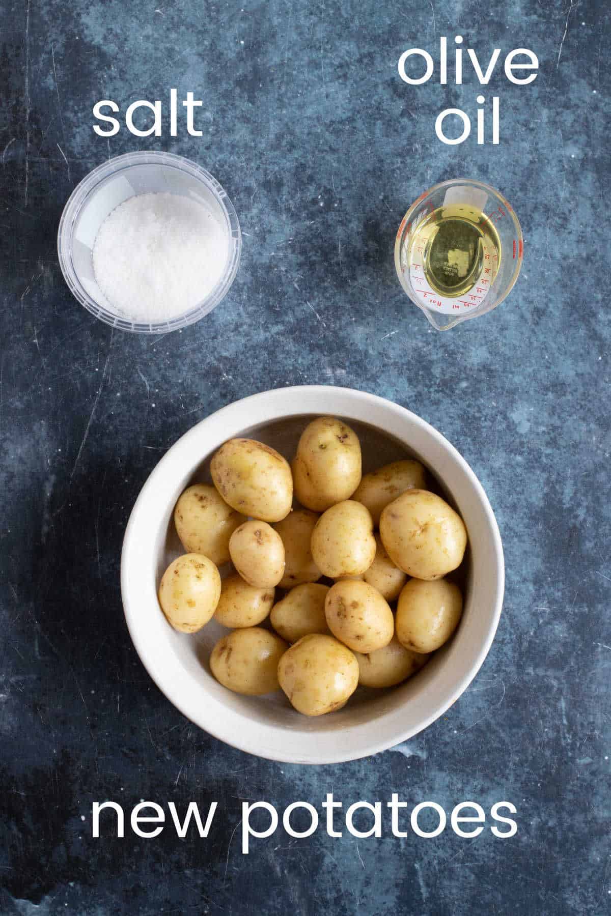 Ingredients for mini hasselback potatoes.