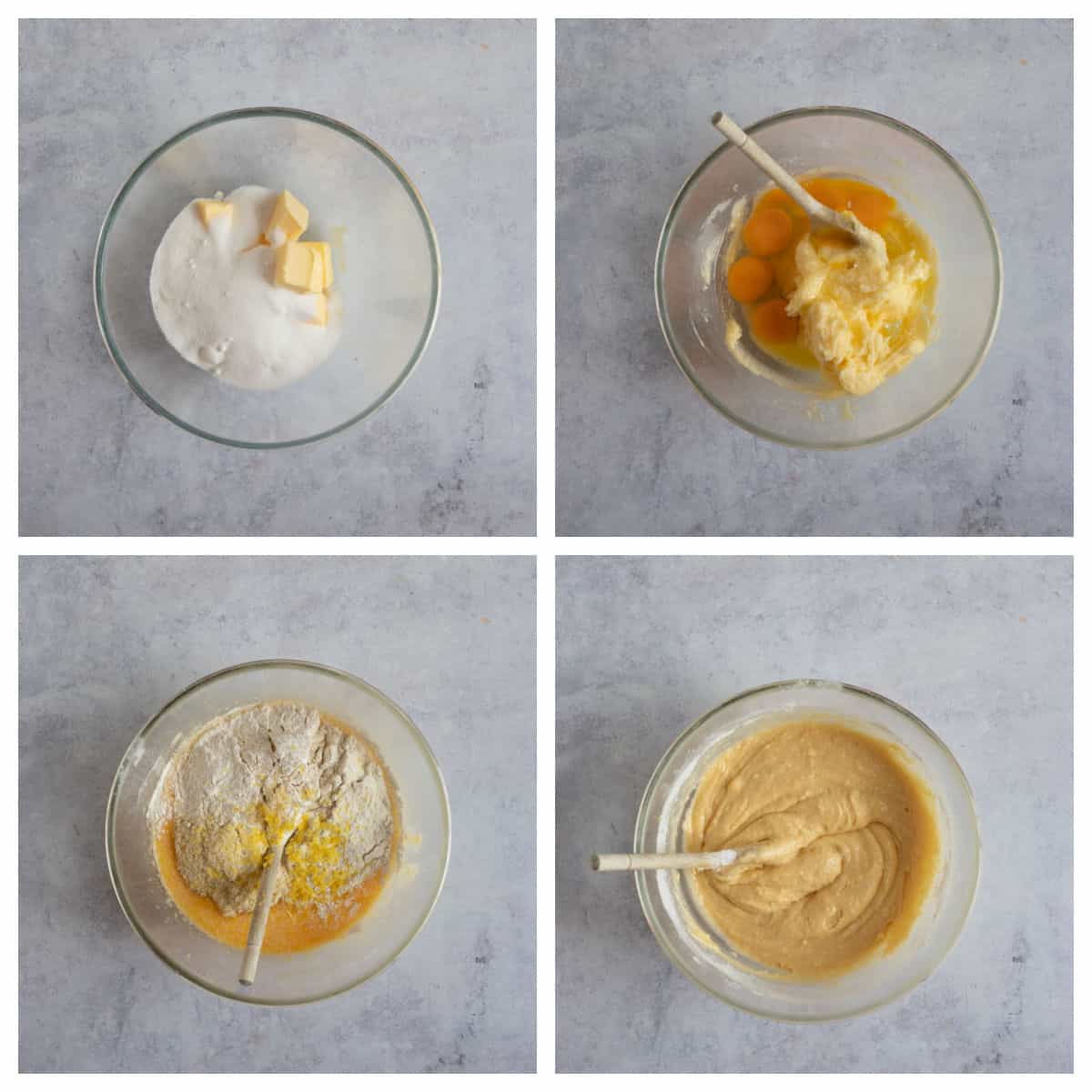 Step by step instructions for making the cake batter.