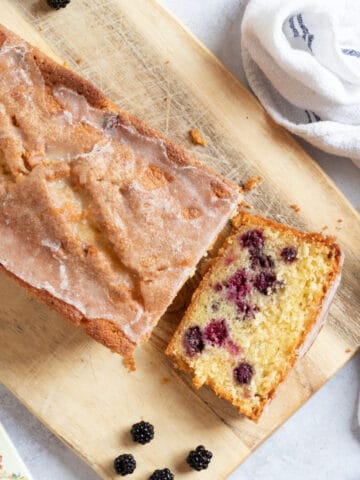 Blackberry loaf cake.