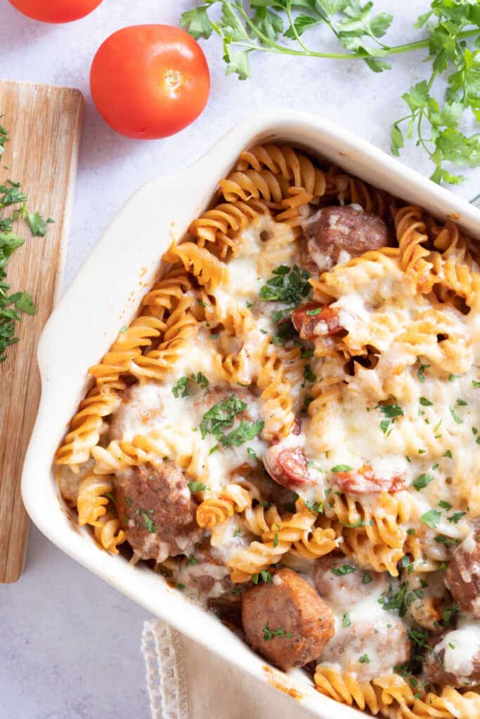Smoky Meatball Pasta Bake Recipe Effortless Foodie
