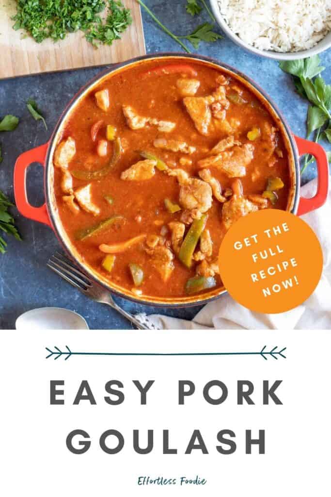 Pork goulash pin image.