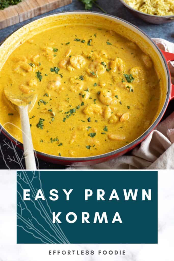 Prawn korma pin image.