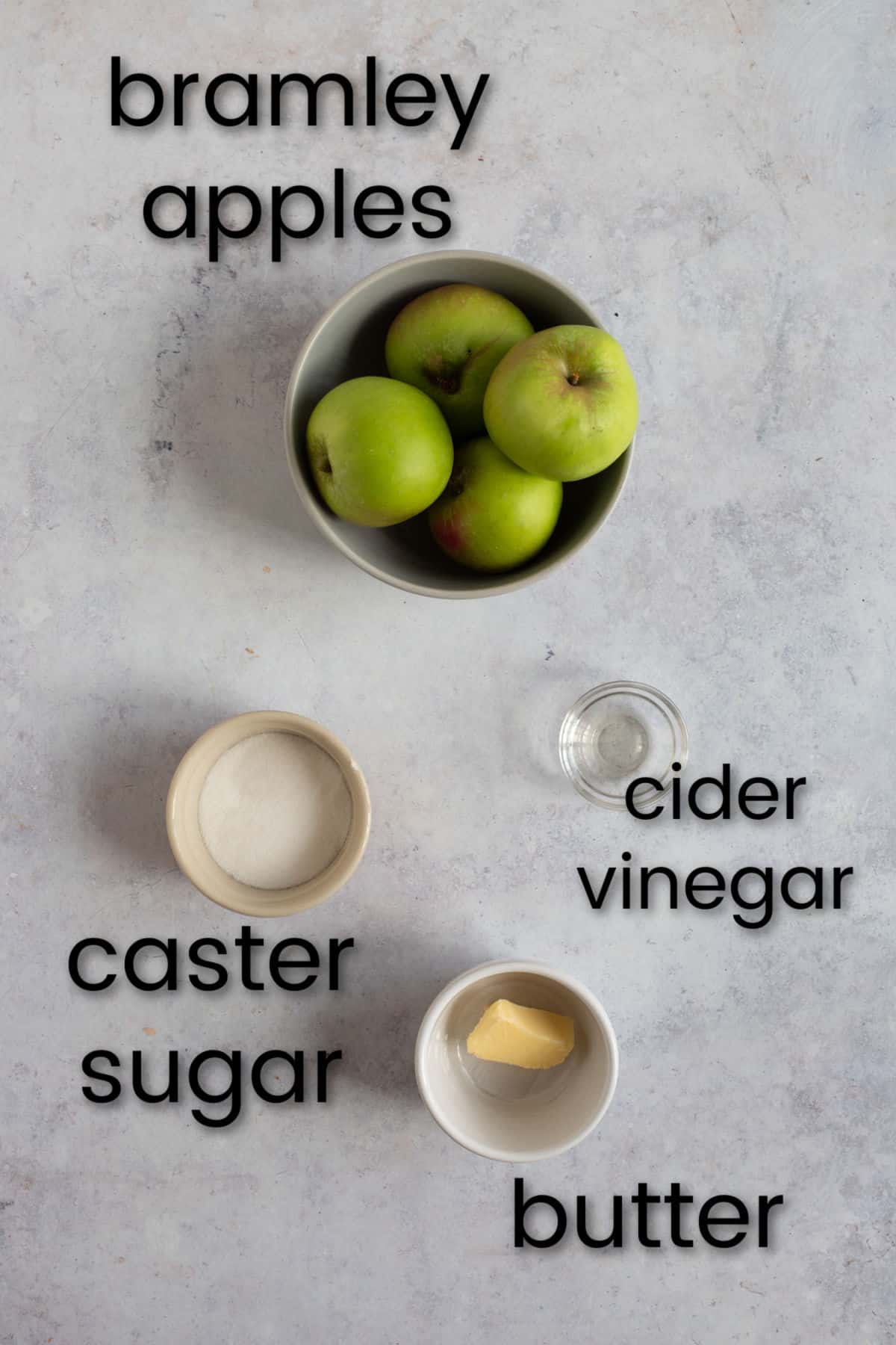Ingredients for apple sauce.