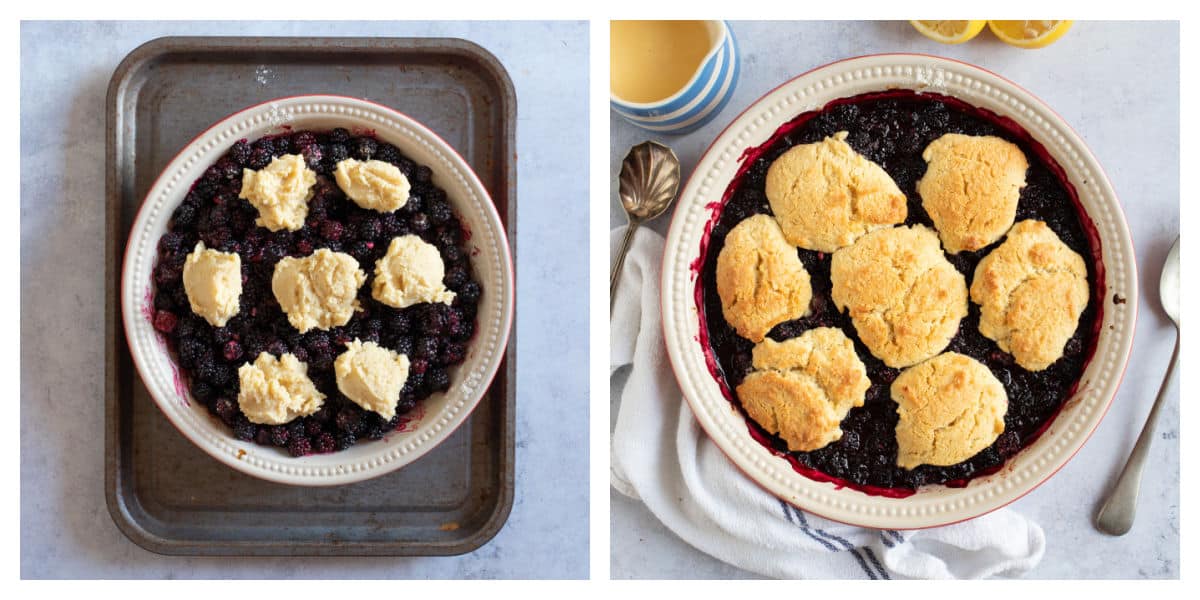 Baked blackberry cobbler.