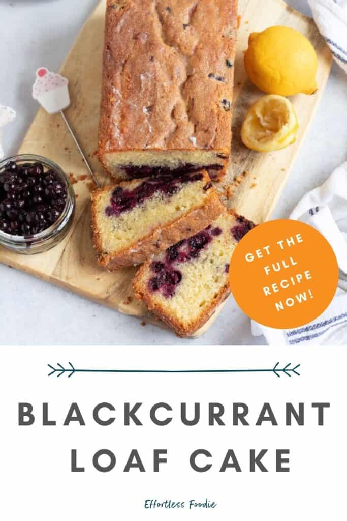 Blackcurrant cake pin image.