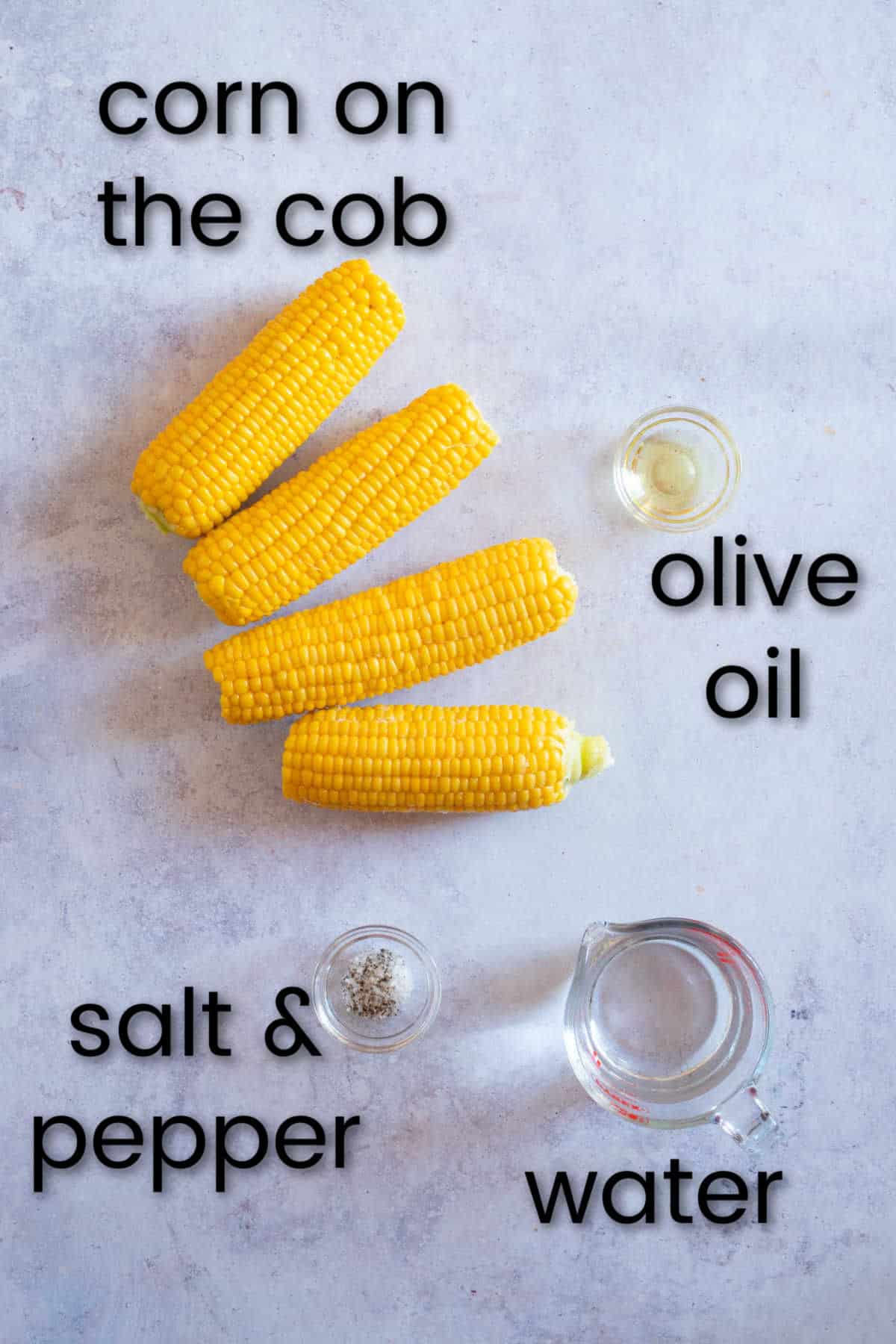 Ingredients for slow cooker corn on the cob.