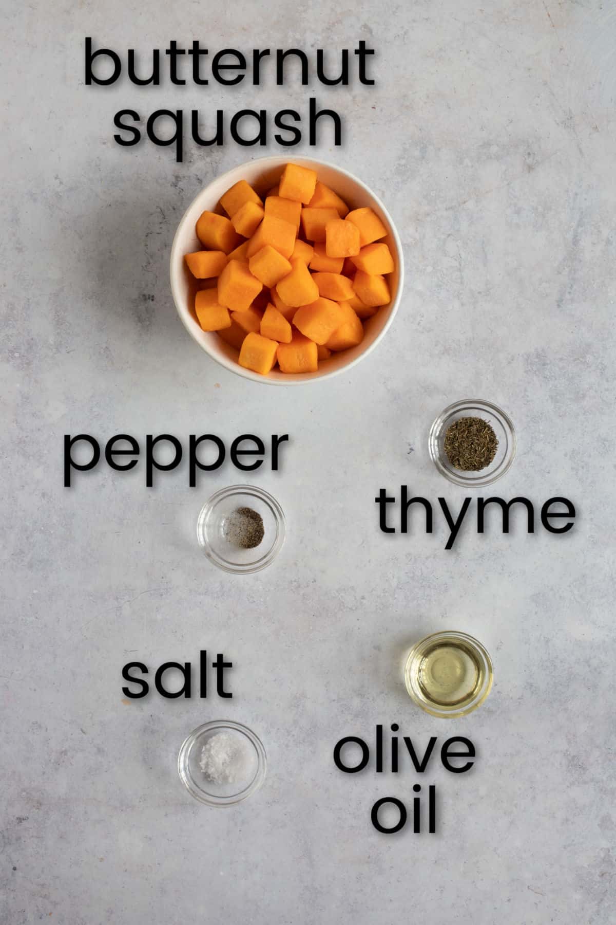 Ingredients for air fryer butternut squash.