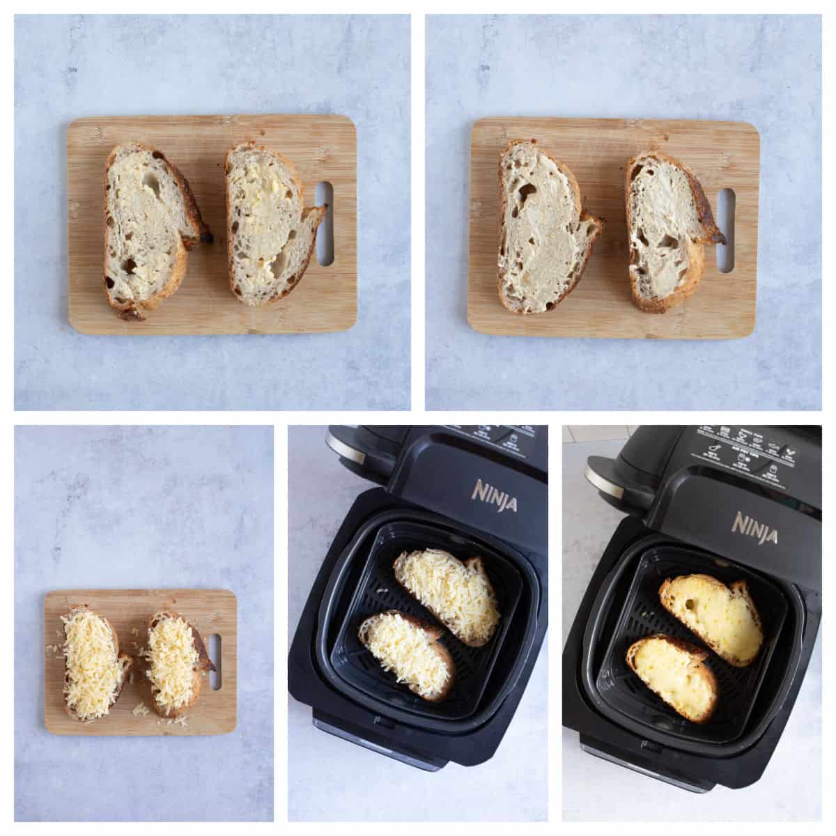 Cheese on toast in a Ninja foodi air fryer.