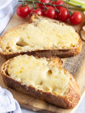 Air fried cheese on toast.