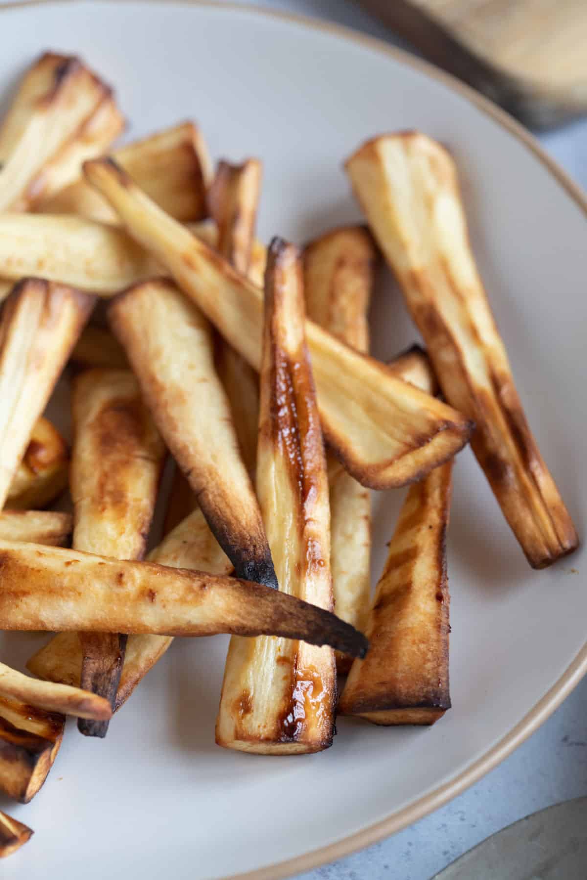 Parsnips on a plate.