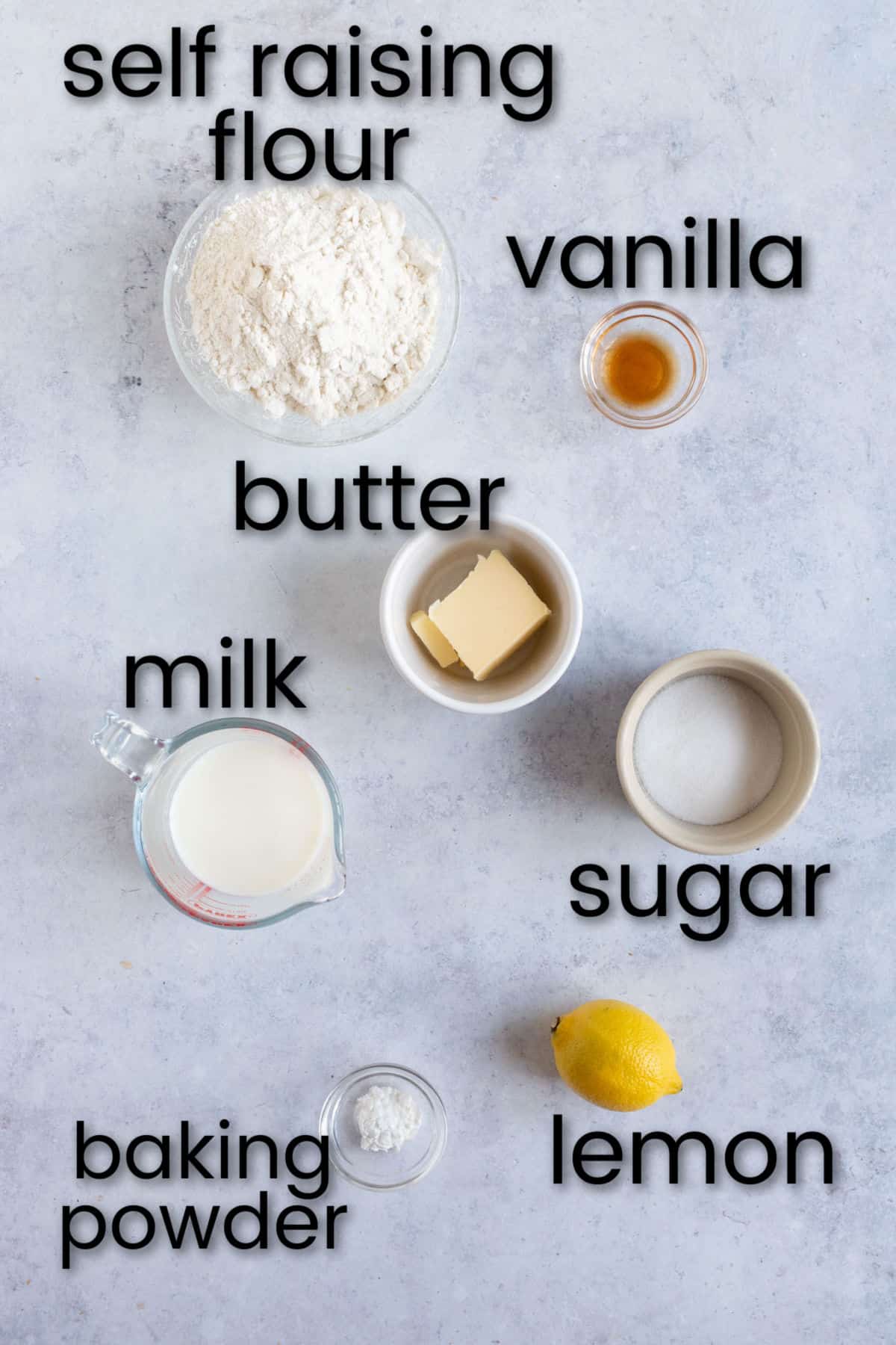 Ingredients for air fryer scones.