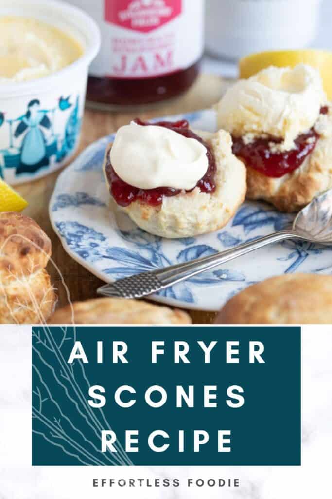 Air fryer scones pin image.