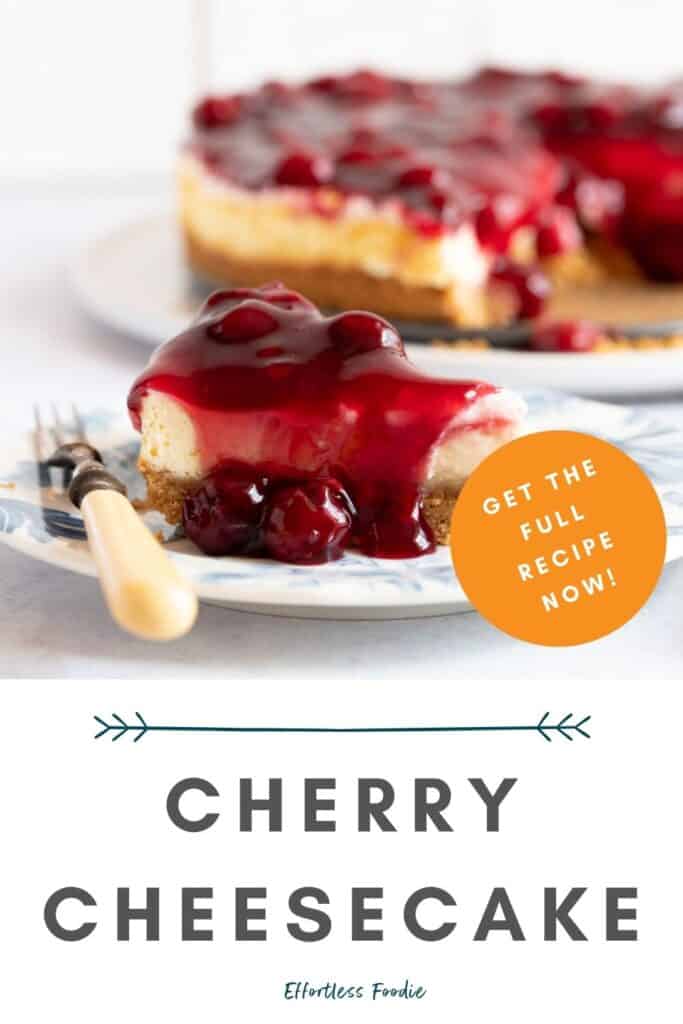 Cherry cheesecake pin image.