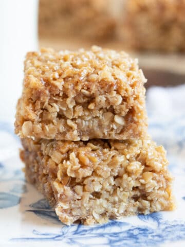 Flapjacks on a plate.
