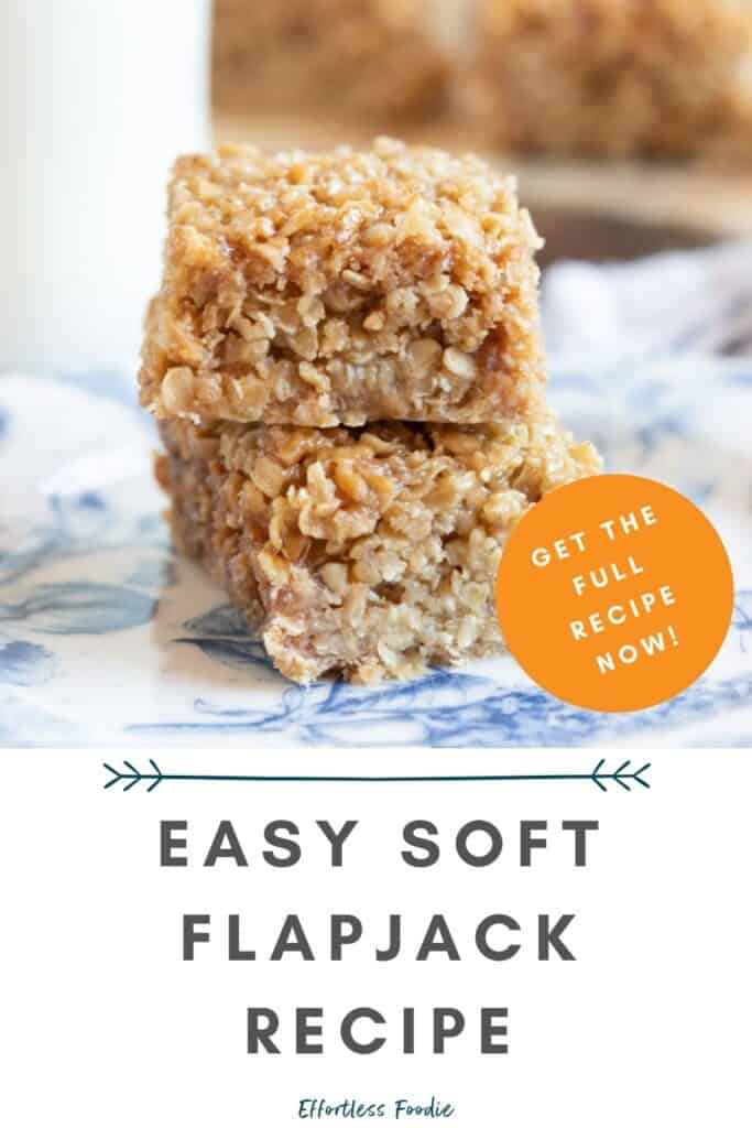 Easy flapjack recipe pin image.