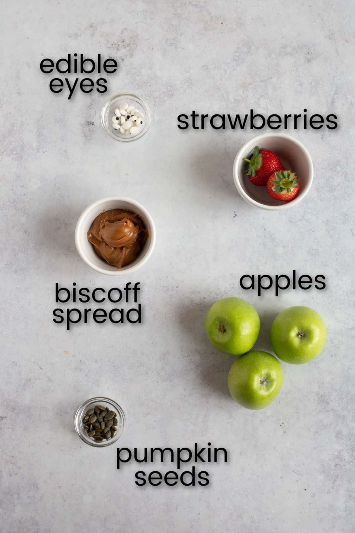 Ingredients for green apple monsters.