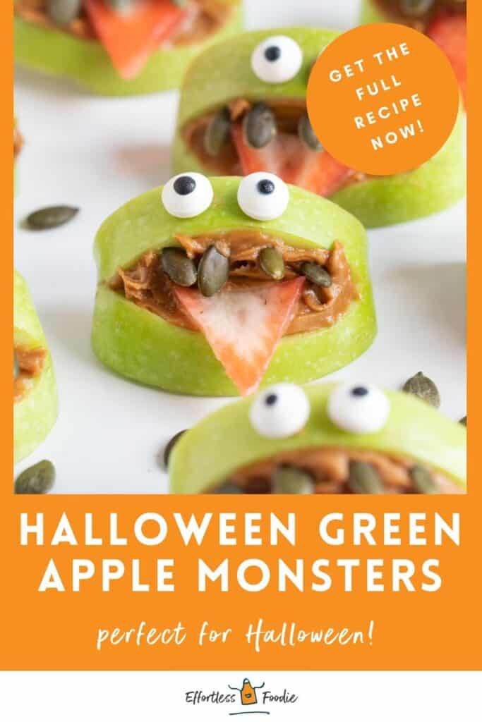 Green apple monsters pin image.