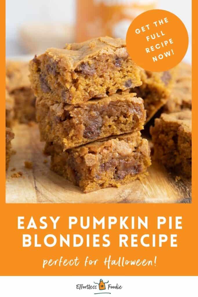 Pumpkin blondies pin image.