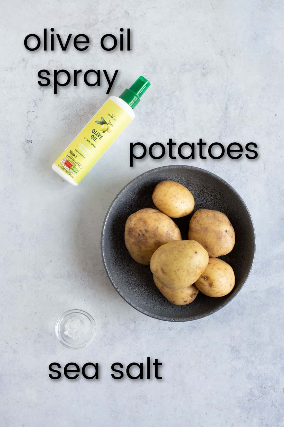 Ingredients for air fryer chips.