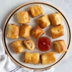 A plate of air fryer sausage rolls.