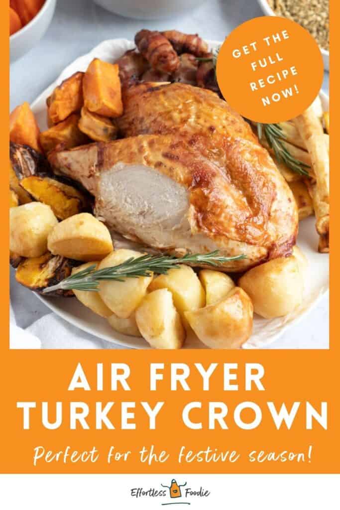 Air fryer turkey crown pin image.