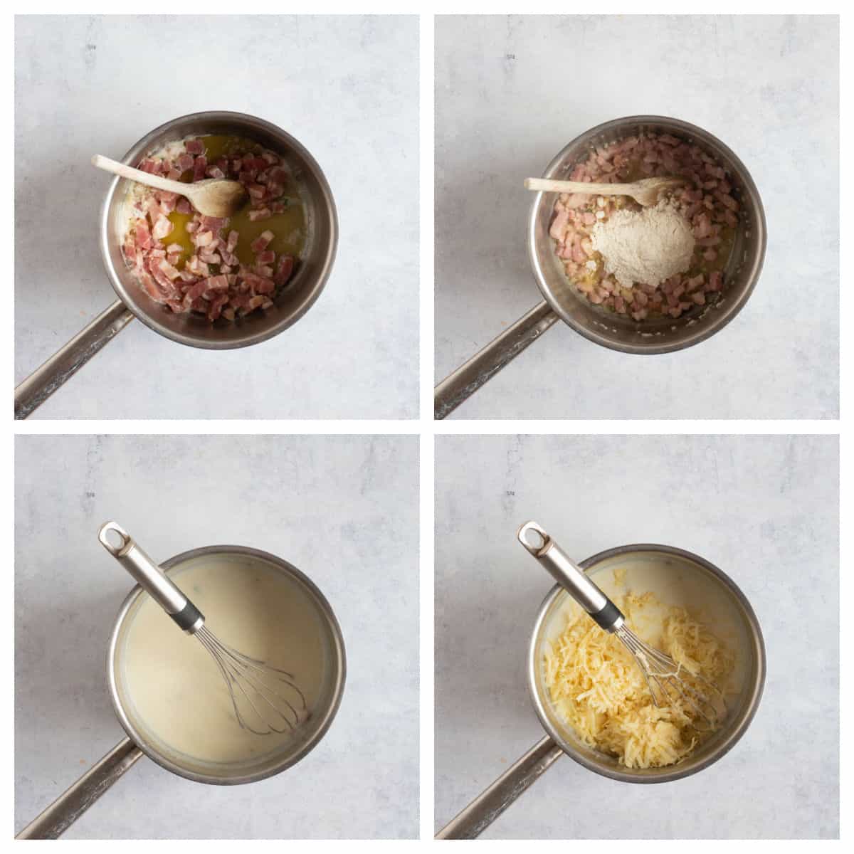 Making a cheese sauce - step by step photo instructions.