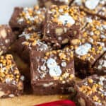 Christmas tiffin bars with Christmas sprinkles.