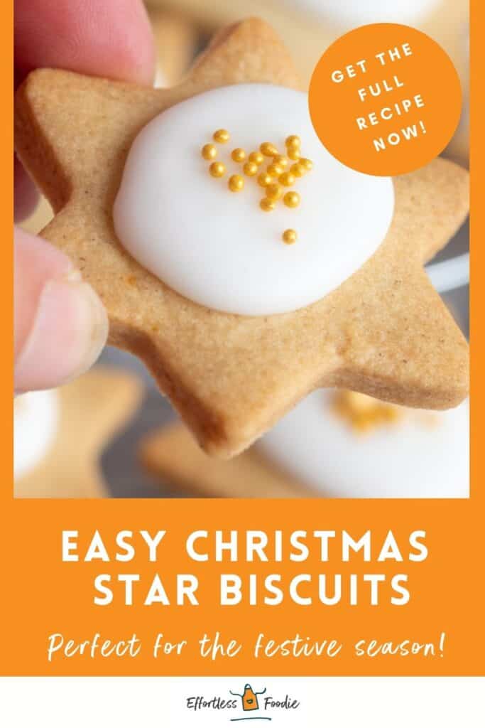 Christmas star biscuits pin image.