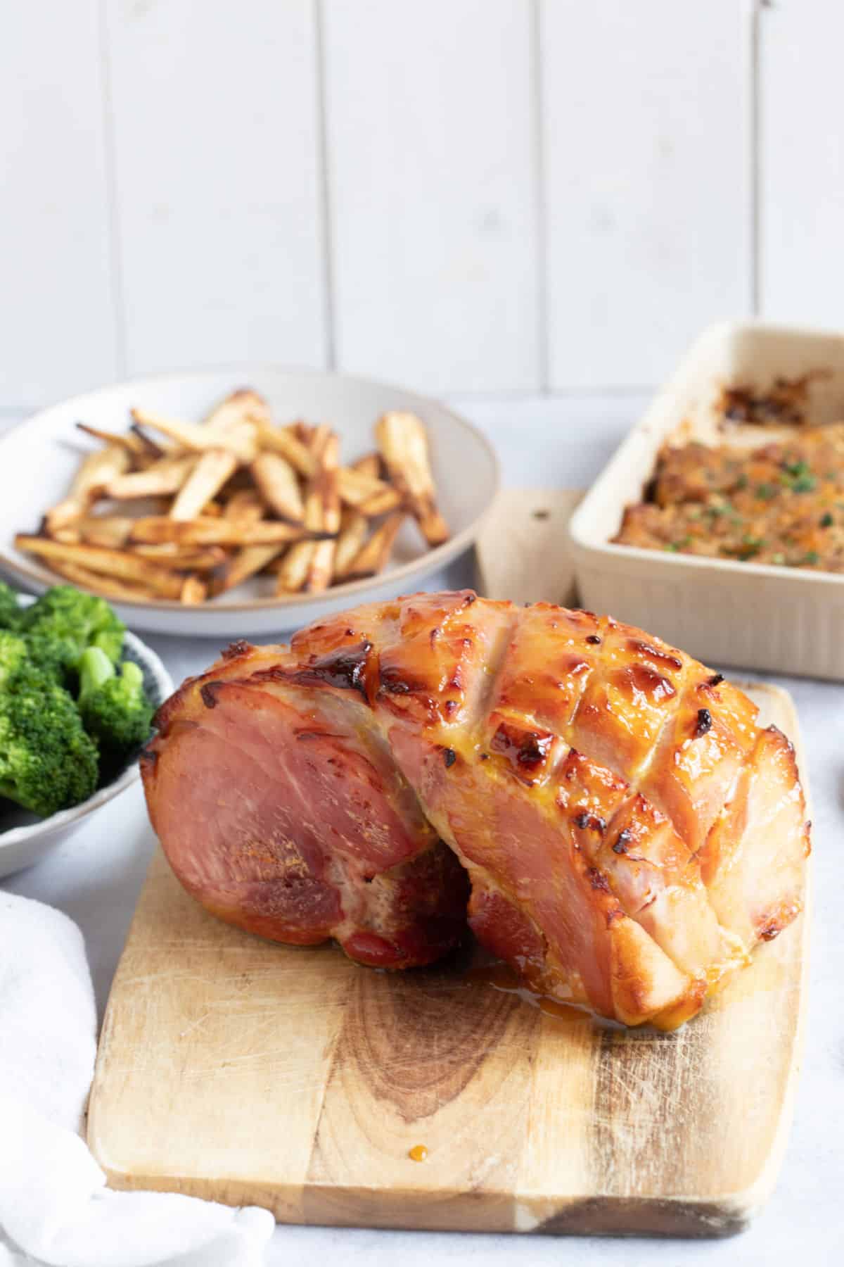 Honey roast gammon joint with a sticky honey glaze.