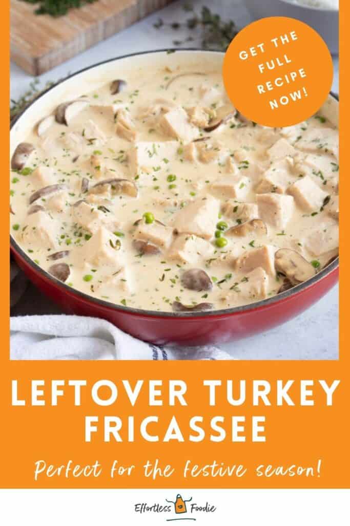 Turkey fricassee pin image.