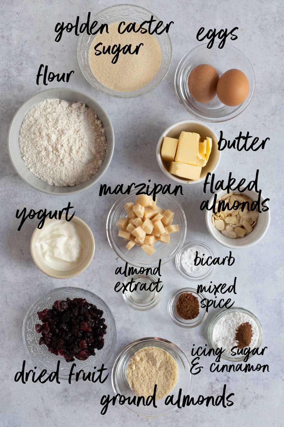 Ingredients for stollen muffins