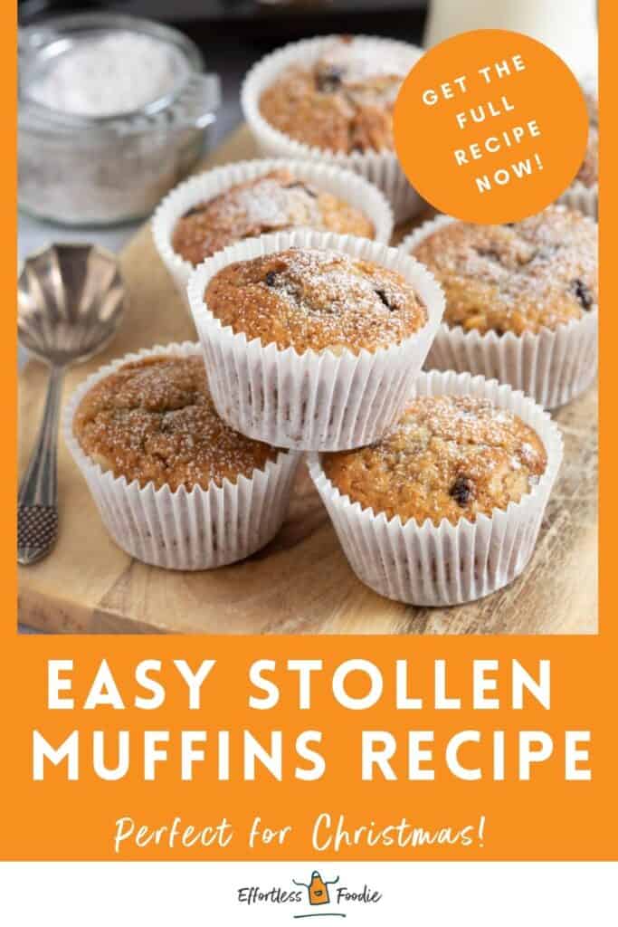 Stollen muffins pin image.