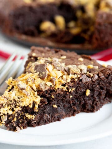 Chocolate torte with honeycomb.