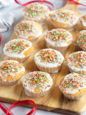 Fairy cakes with festive sprinkles.