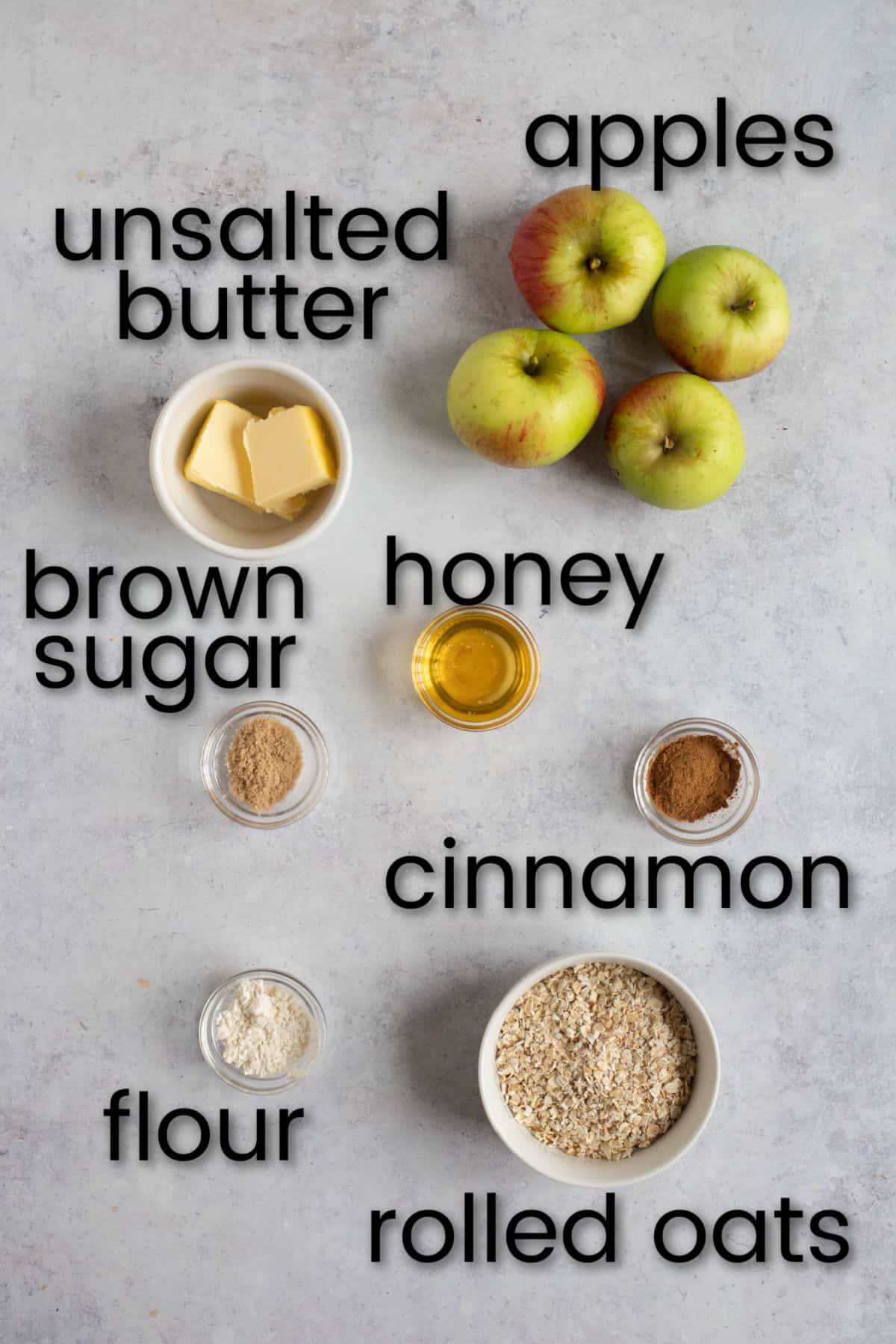 Ingredients for air fryer baked apples.