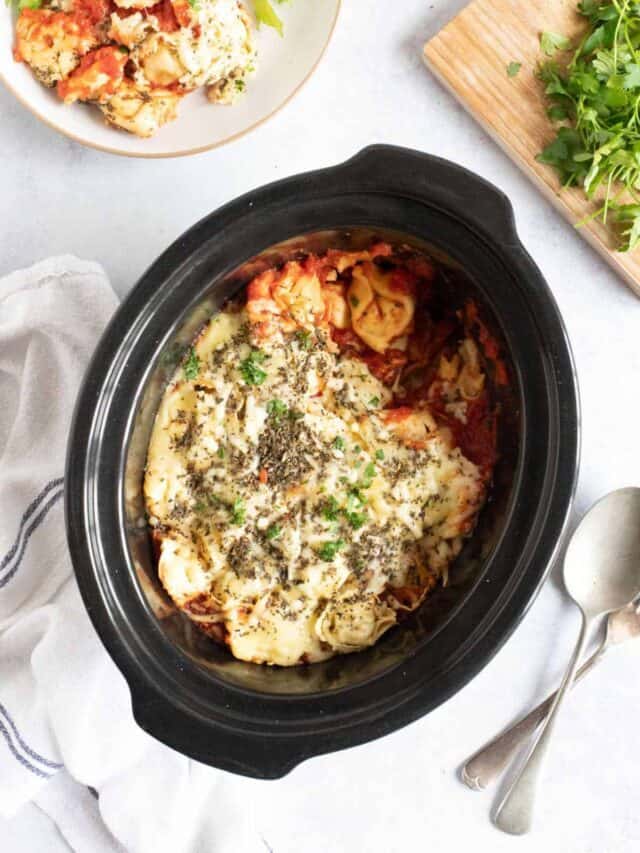 Cheesy Slow Cooker Tortellini Story