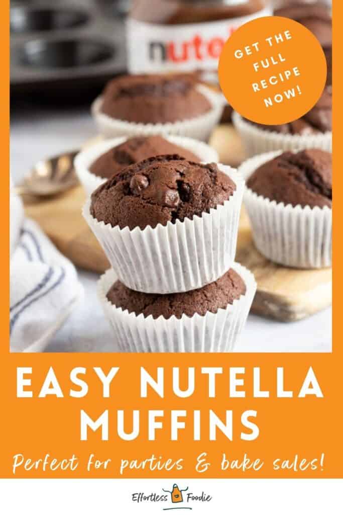 Nutella muffins pin image.