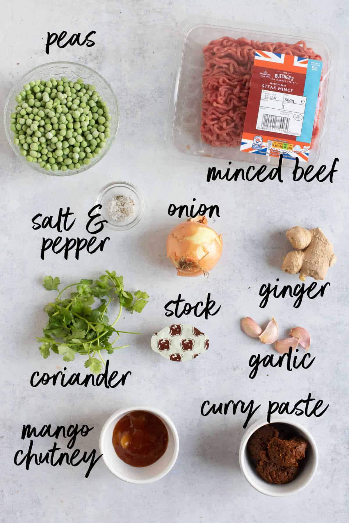 Ingredients for slow cooker beef keema.