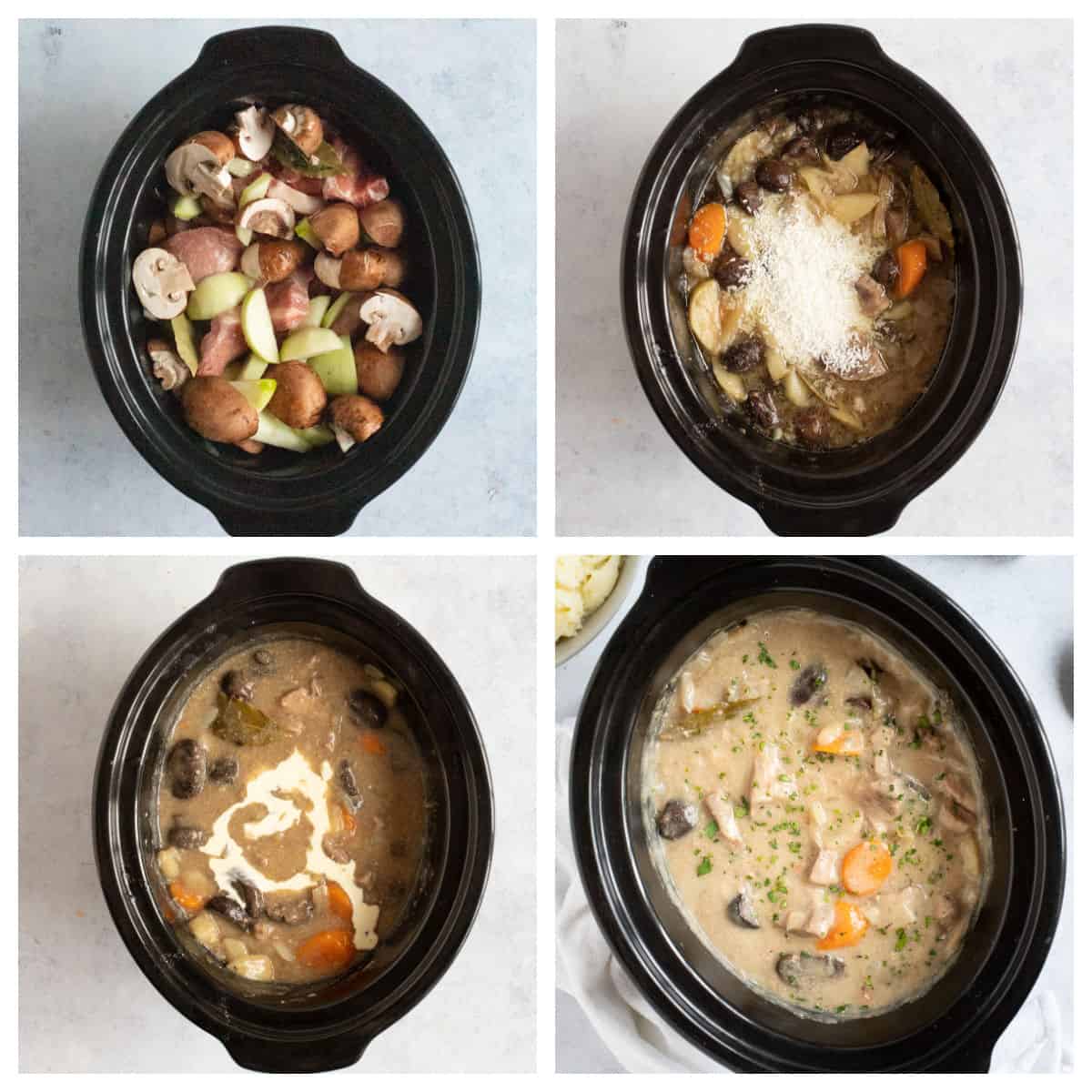 Pork casserole in slow cooker - step by step instructions.