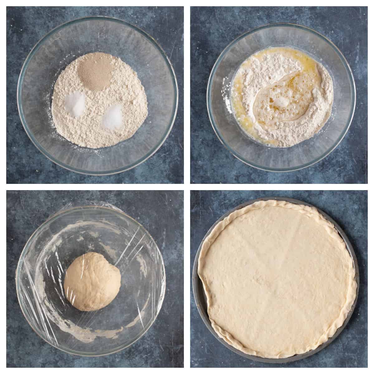 Plain flour pizza dough.