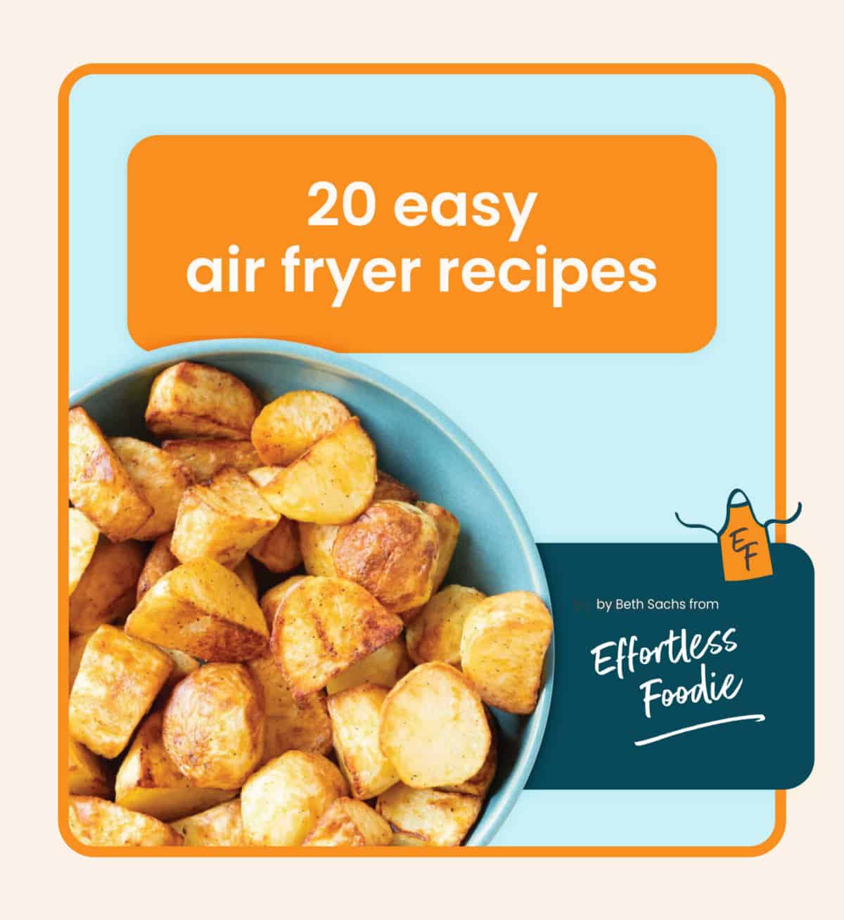 Air fryer recipe ebook front cover.