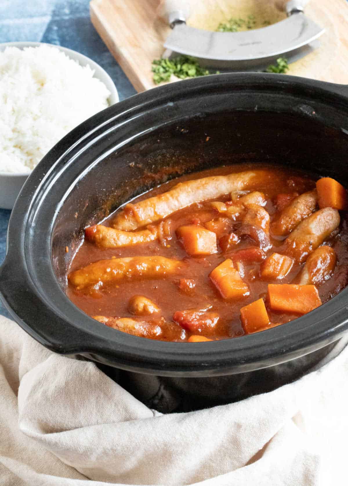 Slow cooker sausage casserole recipe