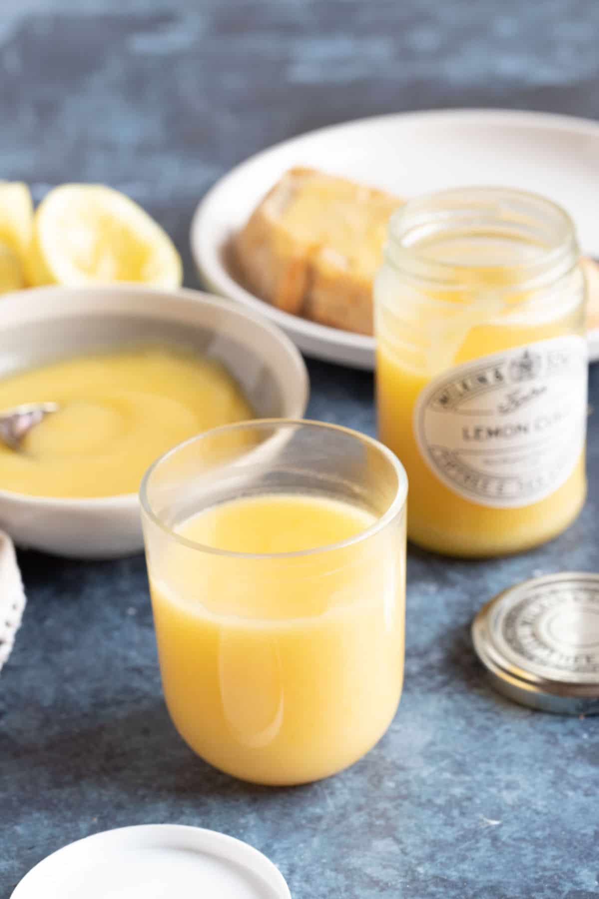 A jar of microwave lemon curd.