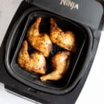 Air fryer chicken legs in a Ninja Foodi air fryer