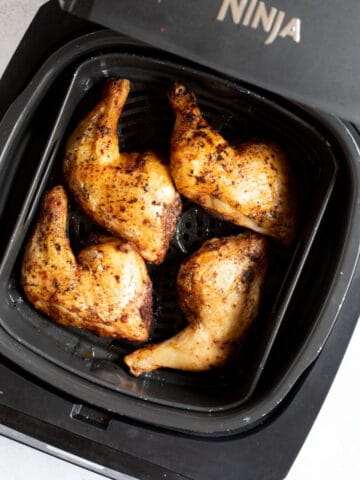 Air fryer chicken legs in a Ninja Foodi air fryer