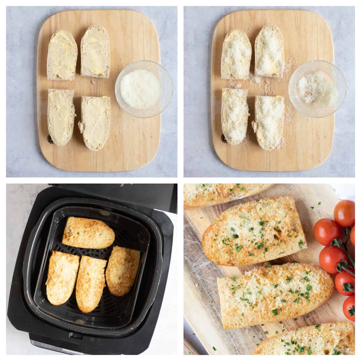 Garlic bread in an air fryer.