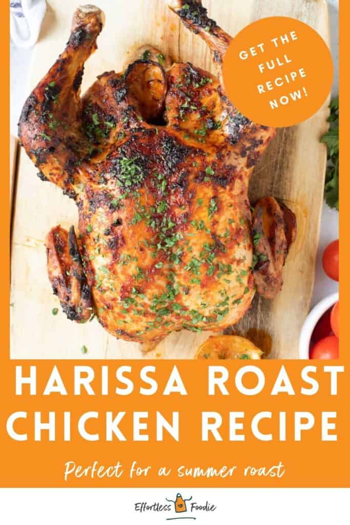 harissa roast chicken pin image.