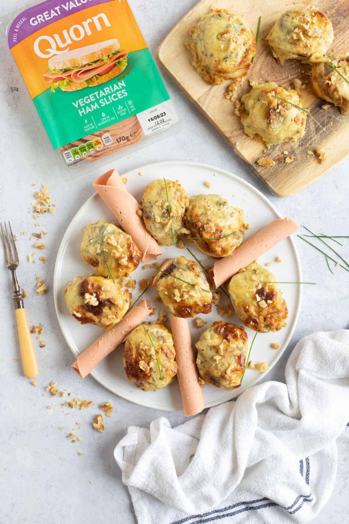 Vegetarian Quorn Ham & Stilton Rarebit Bites - Effortless Foodie