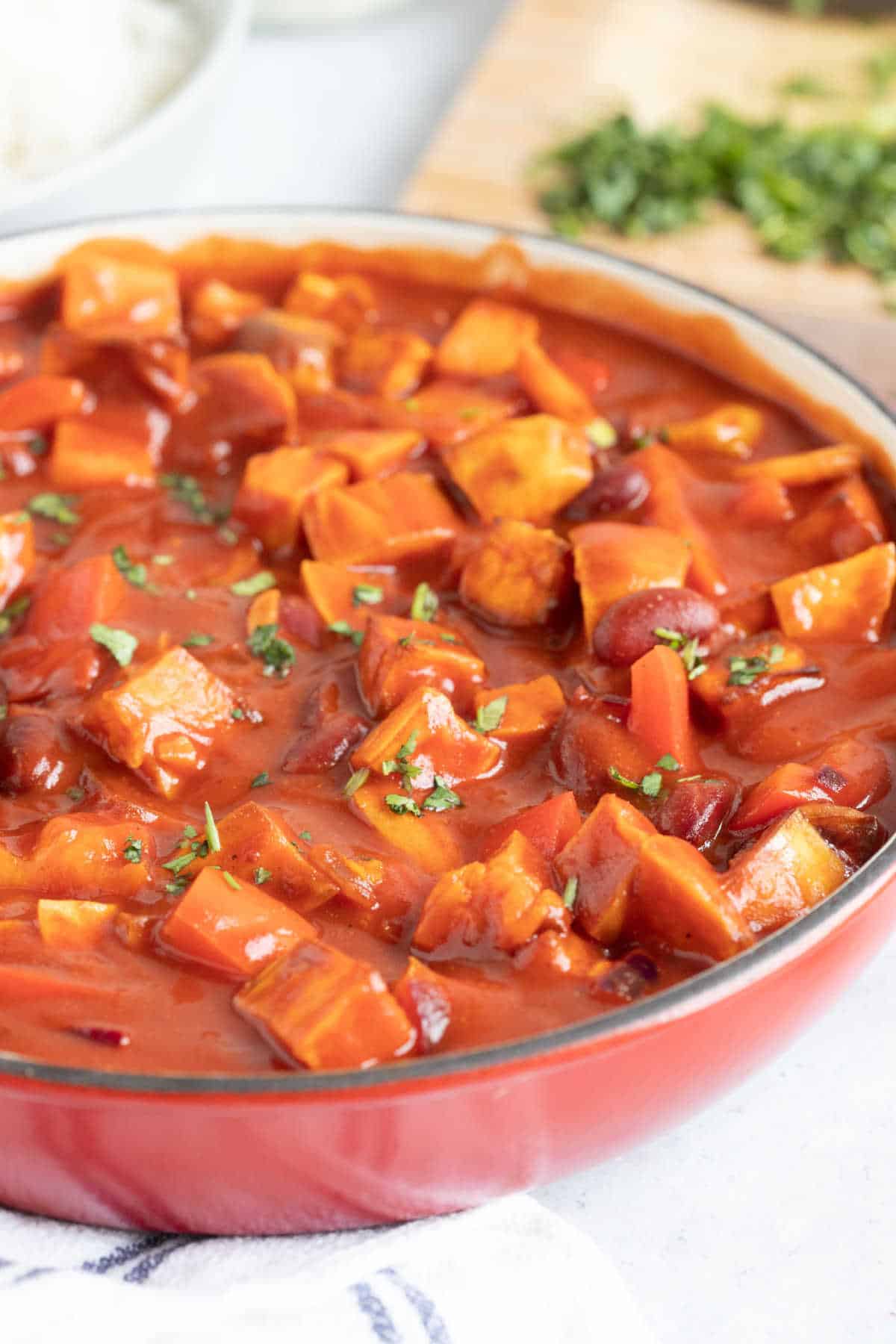 A pan of veggie chilli.