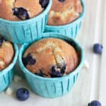 Air fryer muffins with blueberries.